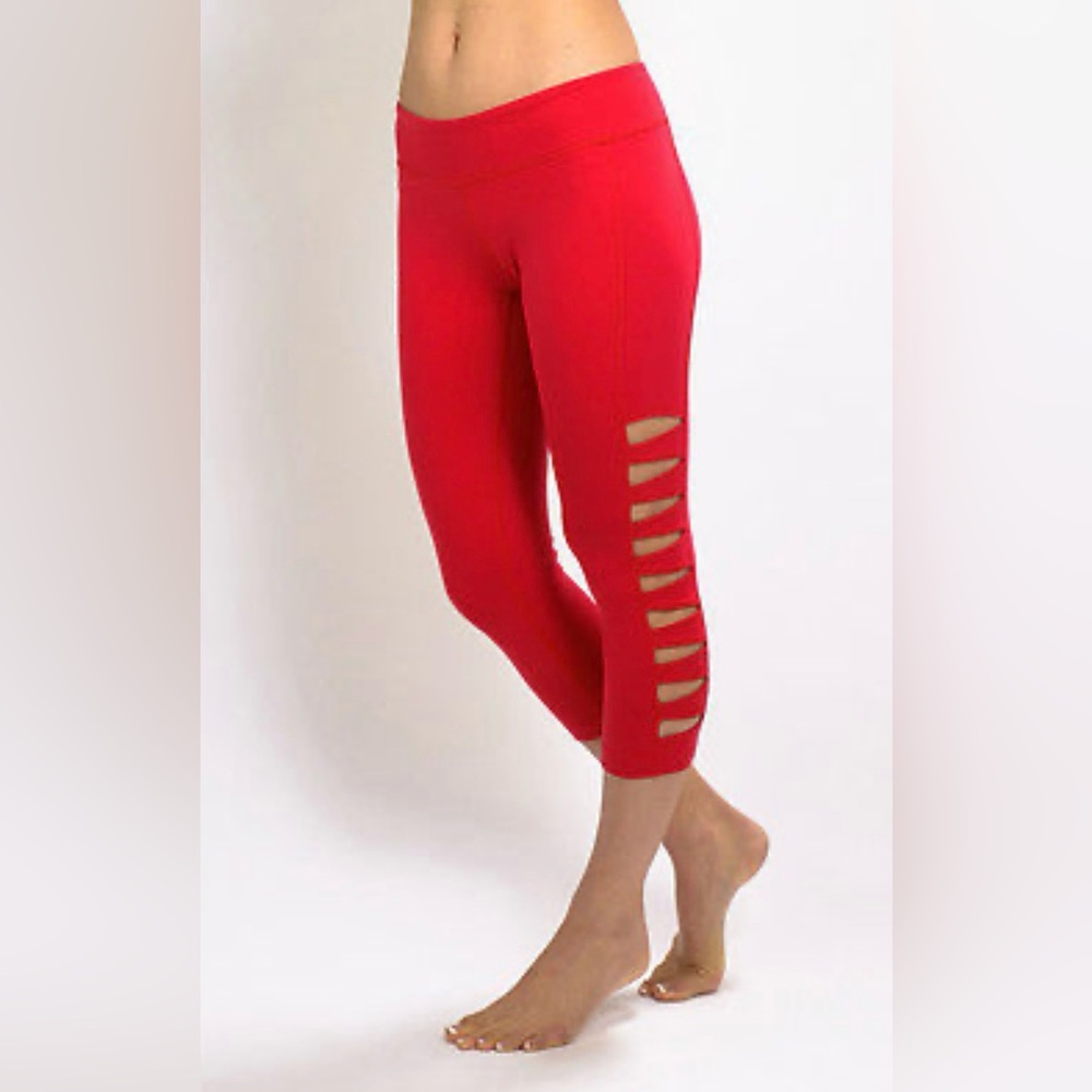 KiraGrace Warrior Tough Cut Yoga Legging Red S
